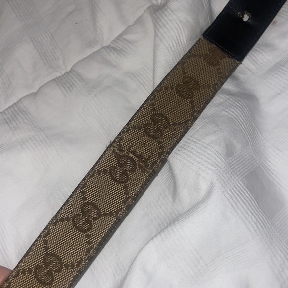 Gucci canvas brown belt. - Picture 5 of 11